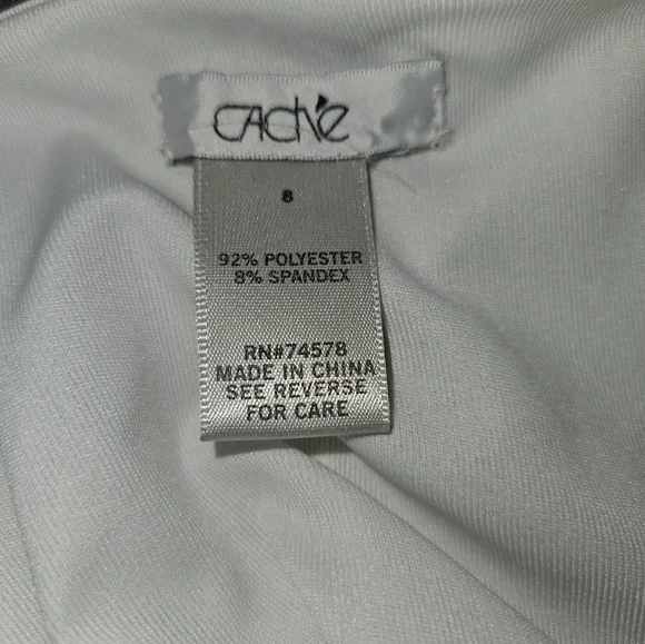 Cache Formal Evening Halter Top Black & White Illusion Gown - Size 8 - Picture 7 of 8